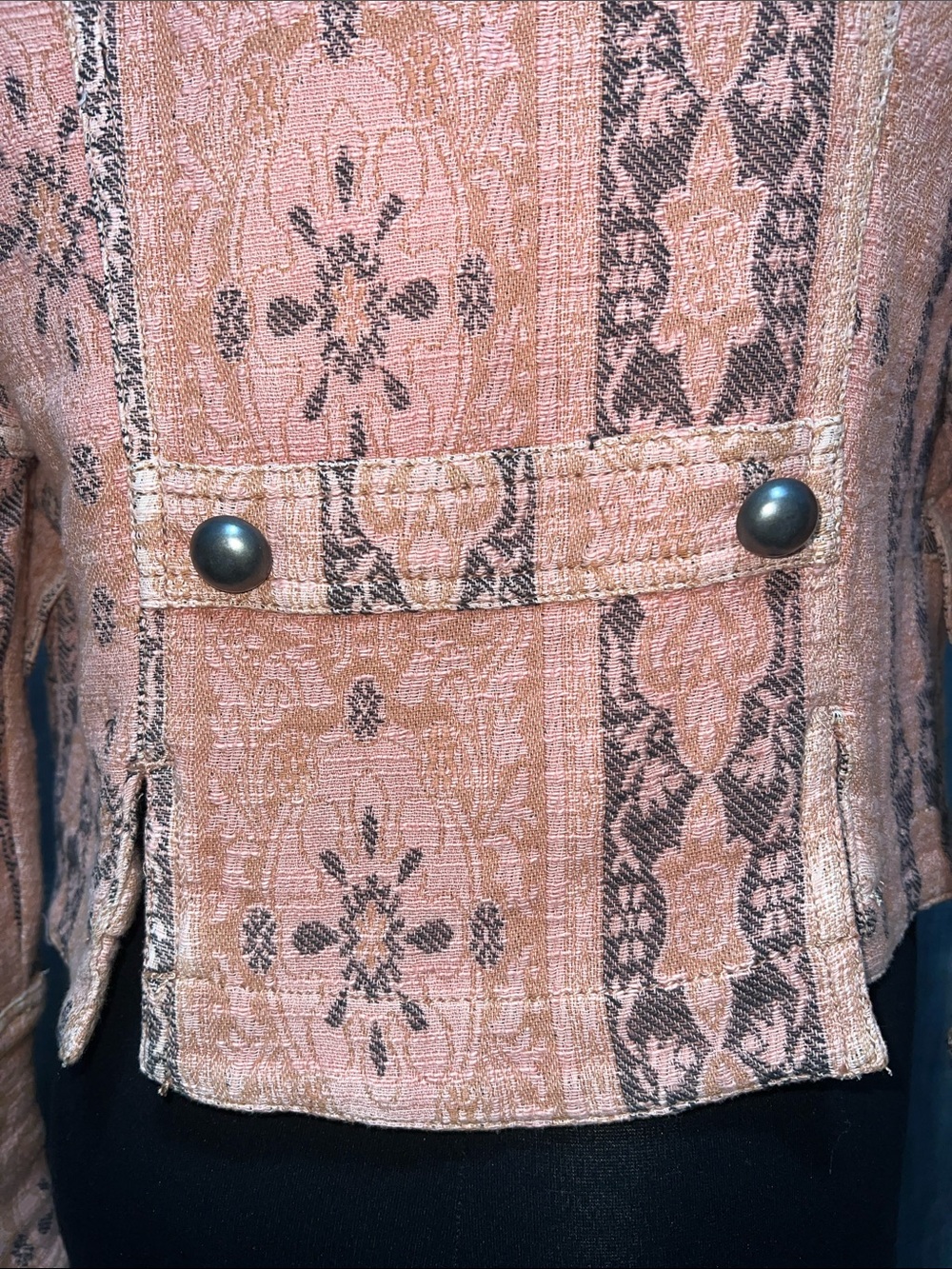 NWOT Free People Lotty 100% Cotton Jacquard Band Jacket Dusty Rose XS - Picture 13 of 14